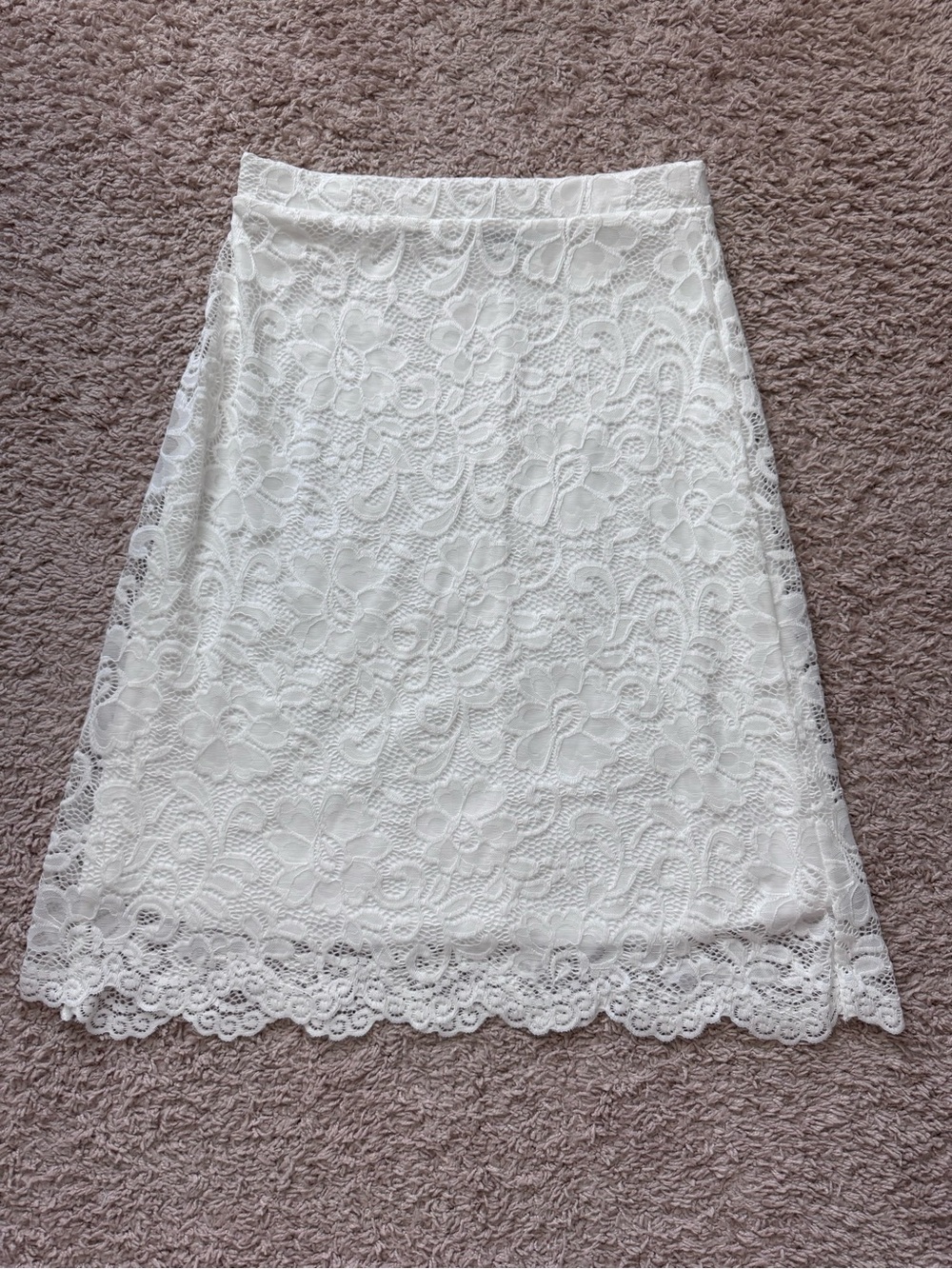 White Lace A-Line Skirt
